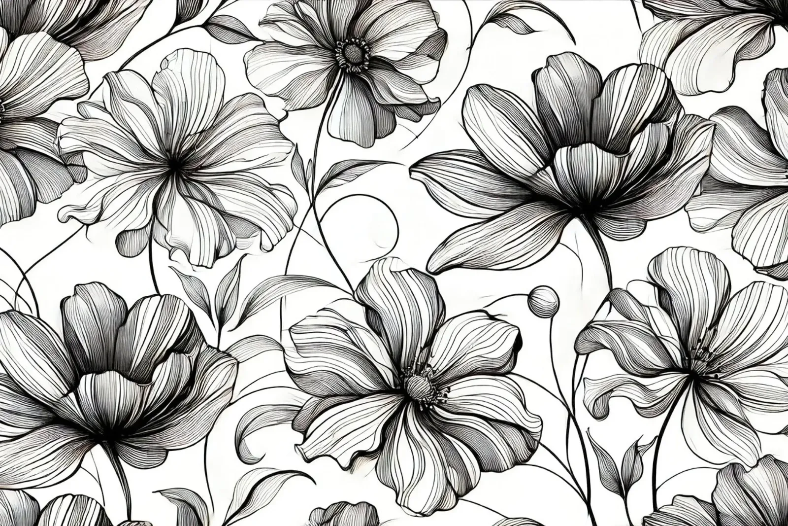 Inktbloesem harmonie canvas met Baklijst van Chromatic Fusion Studio