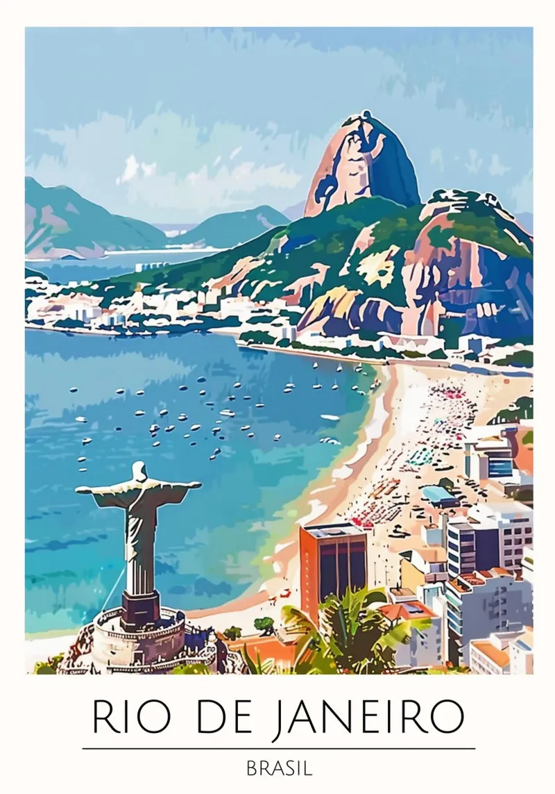 Poster del Cristo Redentore di Rio de Janeiro poster con telaio in alluminio da homdeco