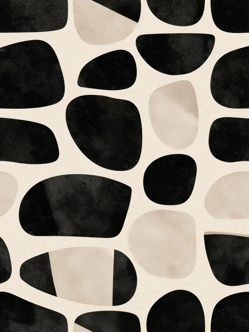 Abstract Zen kiezelpatroon | Meditatief en aardend canvas met Baklijst van Autofocus