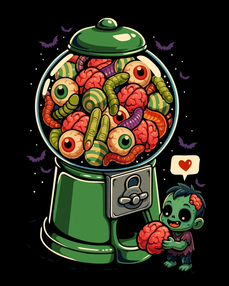 Gumball Halloween Zombie poster con telaio in legno da LM2KONE