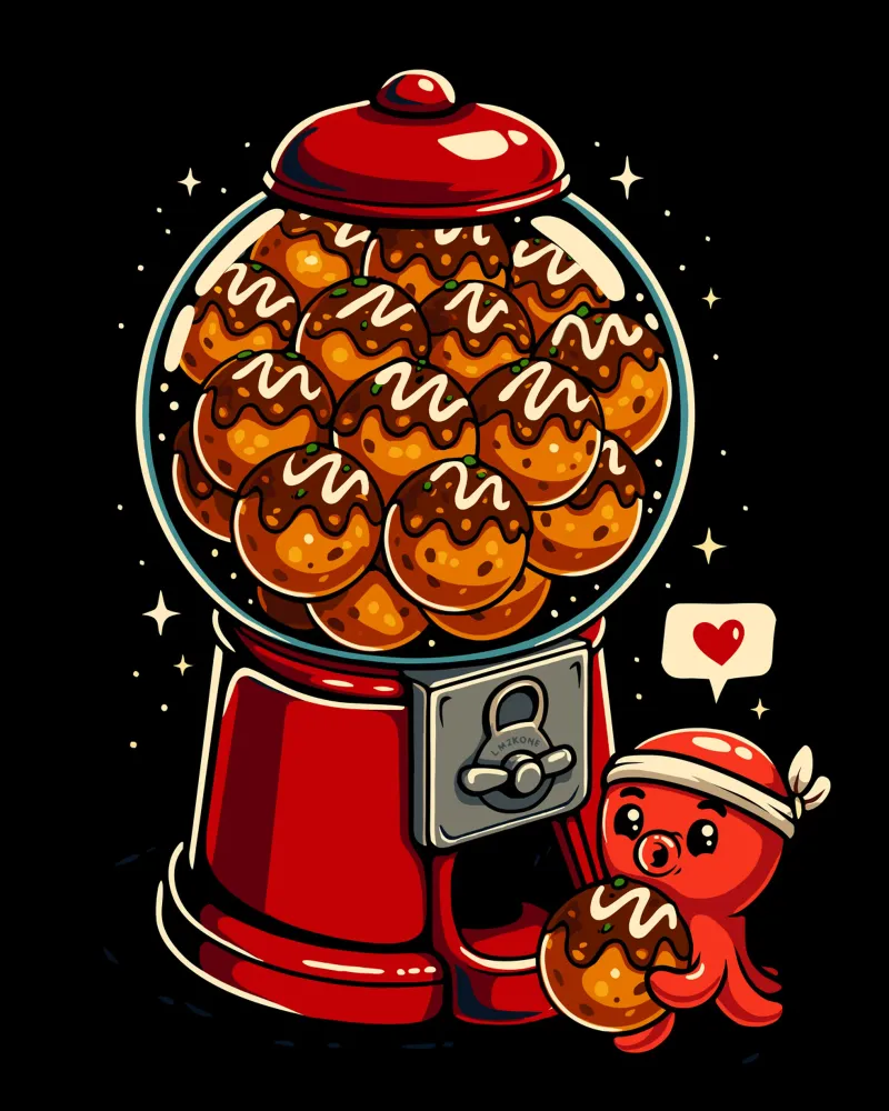 Gumball Takoyaki poster con telaio in legno da LM2KONE