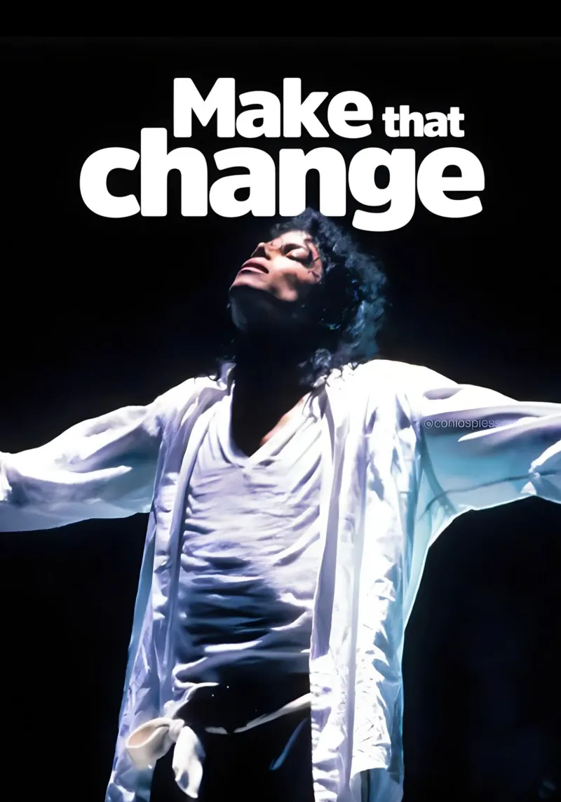 Make that Change poster con telaio in alluminio da Type & Tape
