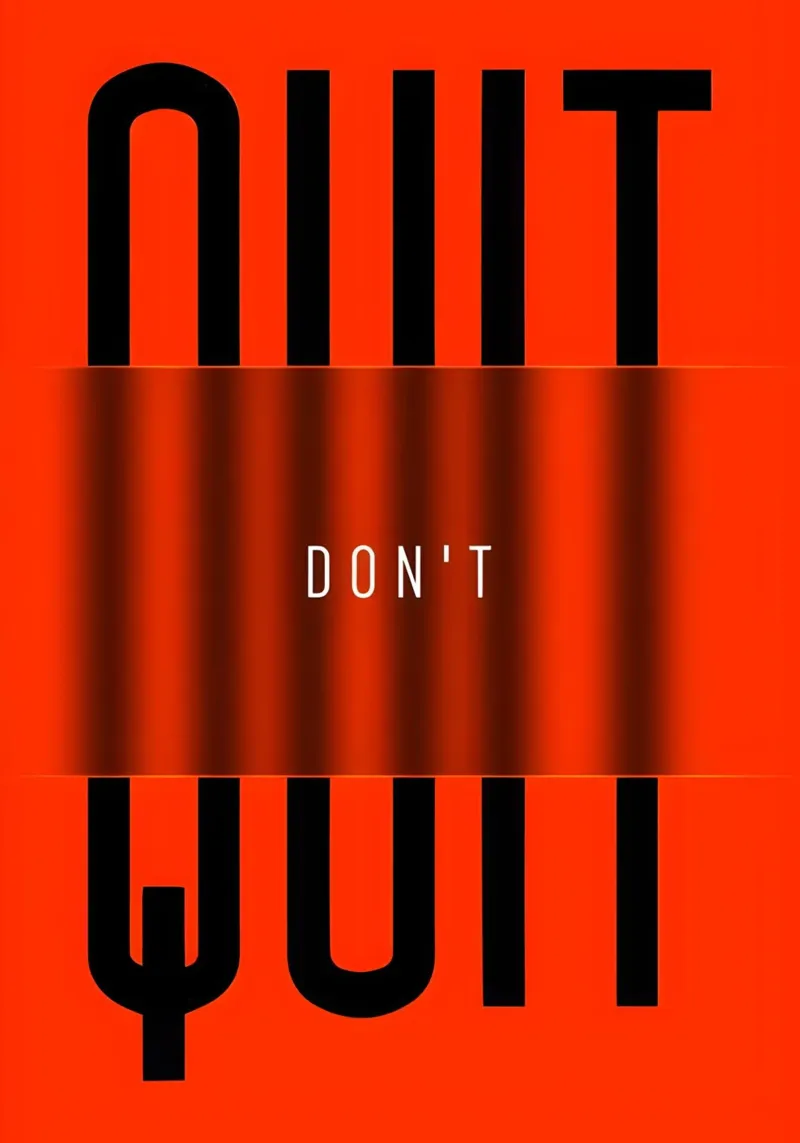 'QUIT and 'DONT poster con telaio in legno da Type & Tape