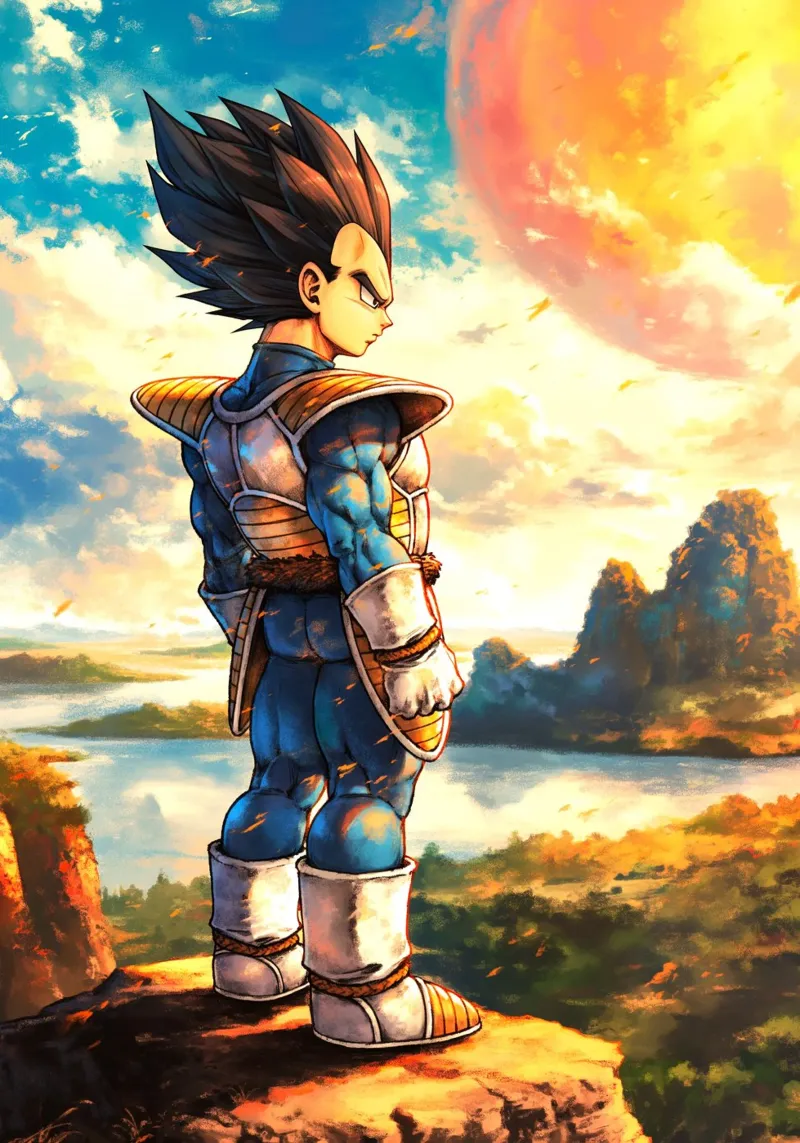 Vegeta Dragon Ball DBZ poster con telaio in plastica da Fleur de Lys