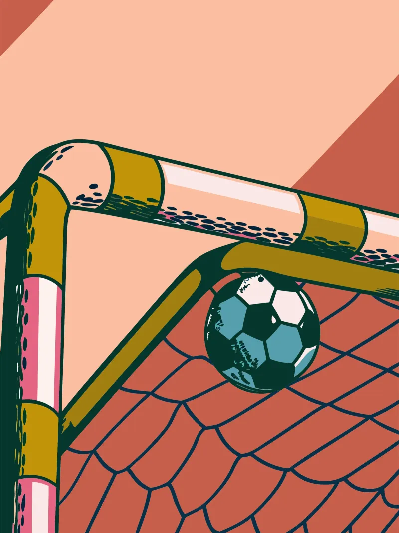 Calcio d'epoca poster con telaio in legno da SPORTS ONLY