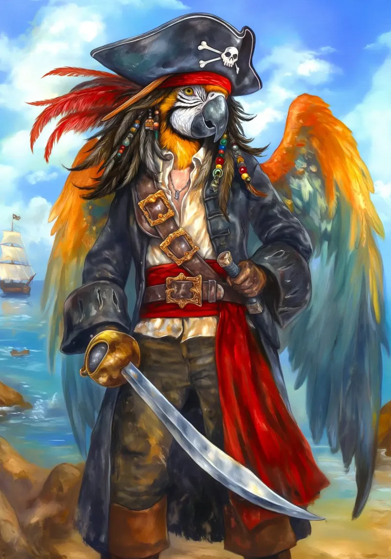 Pappagallo Capitano Pirata poster da Fleur de Lys