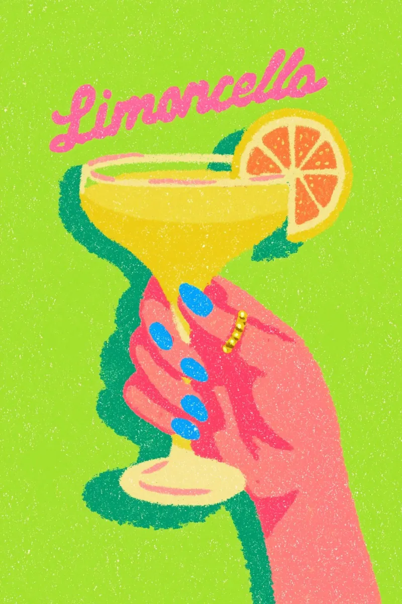 Limoncello mit Genuss poster con telaio in legno da Carinaprint