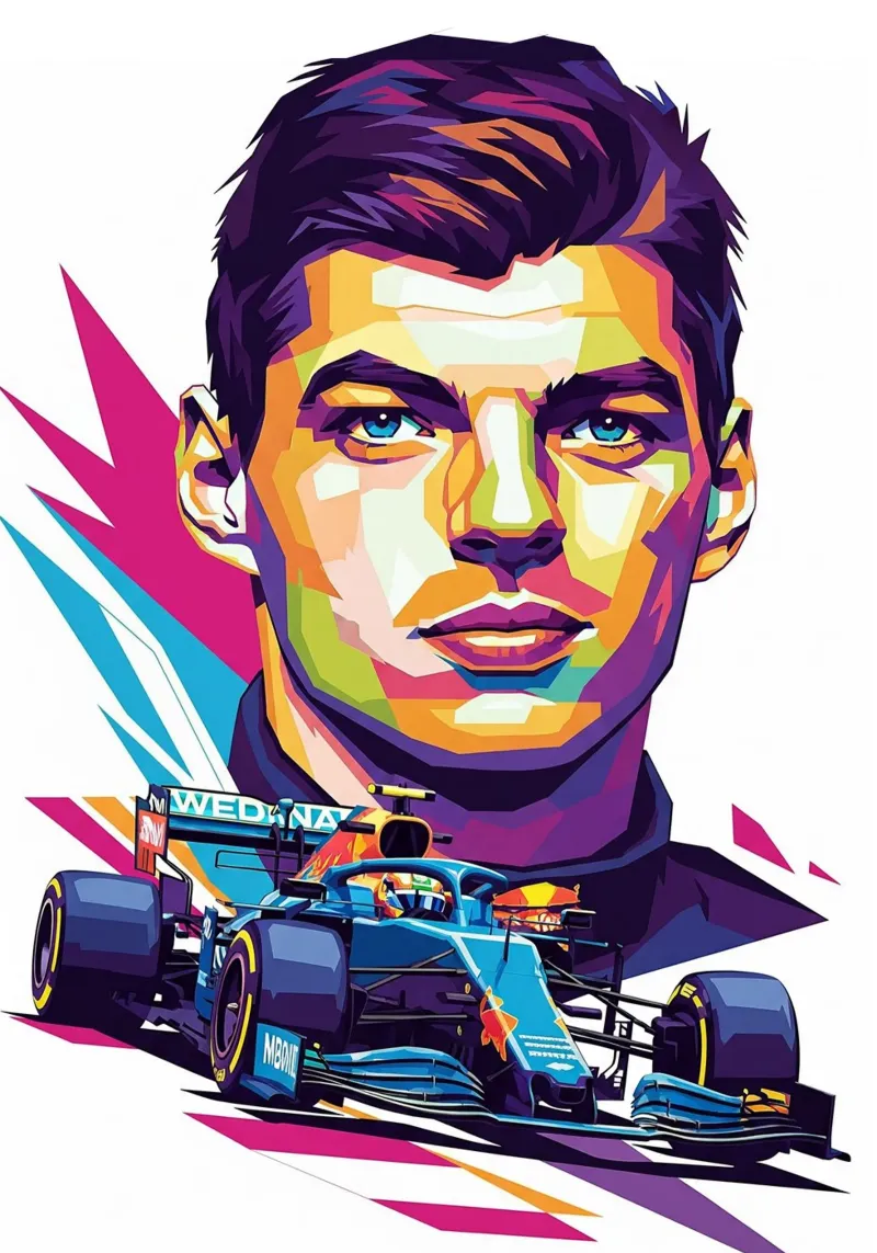 Max Verstappen F1 poster con telaio in plastica da Hantamrata