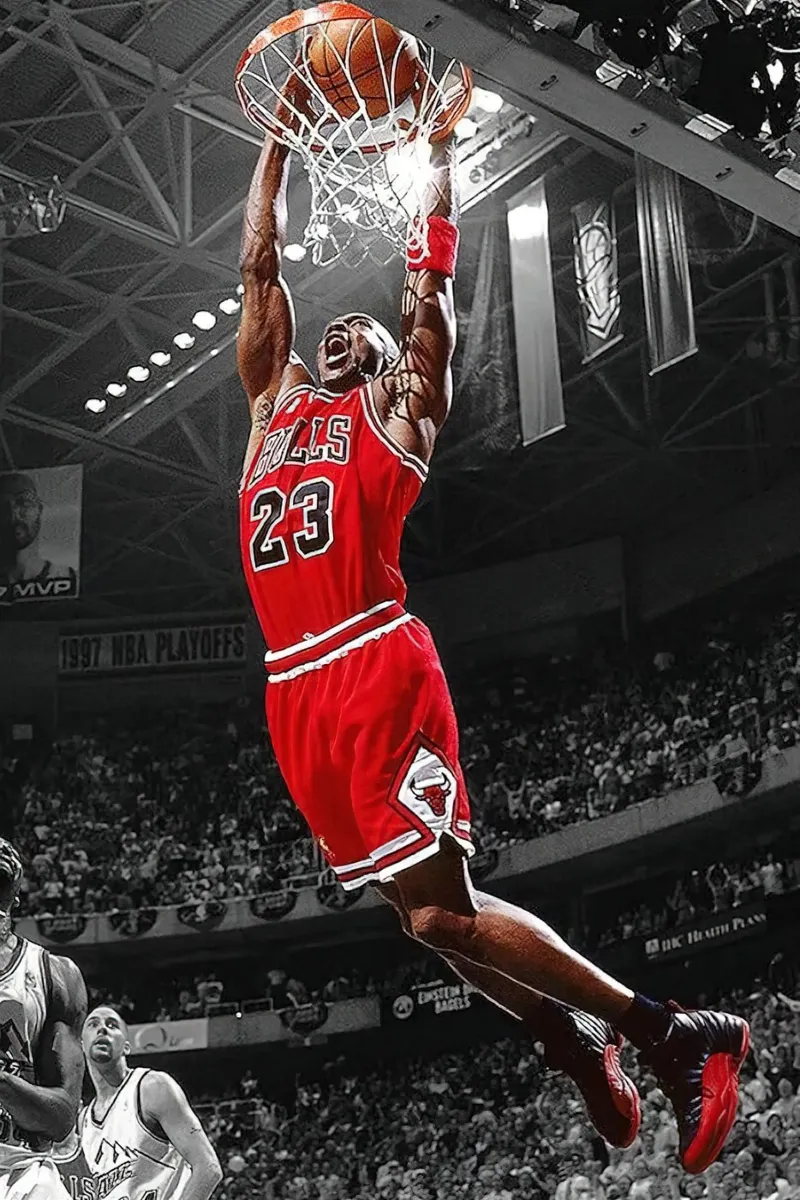 Michael Jordan Dunk Basket NBA poster con telaio in plastica da bernar shop