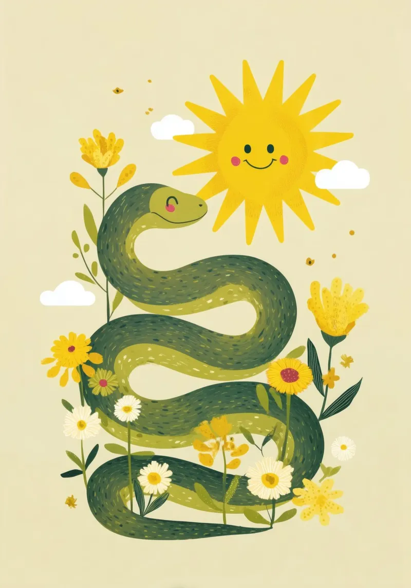 Smiley Sun & Snakey Fun poster da Kiara