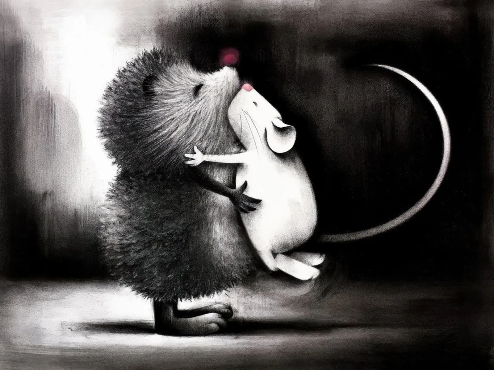 Abbracci alla siepe Doug Hyde poster con telaio in legno da Hyde Hi