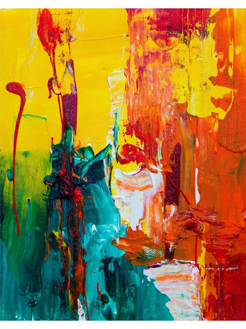 Giallo astratto poster con telaio in legno da Joshua Holmes