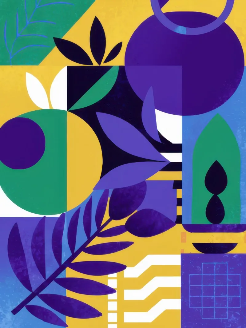 Giardino geometrico di mezzanotte poster con telaio in plastica da Scaller Stars