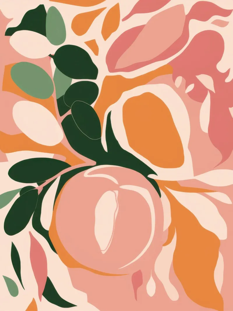 Summer Peach Pattern canvas with Floater frame by Scaller Stars