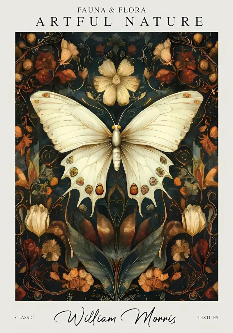vlinder insecten canvas met Baklijst van Amber Hughes