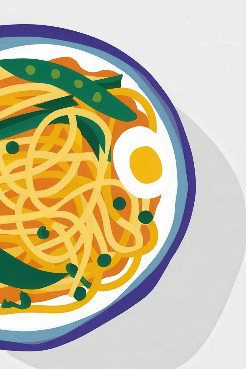 Minimalist Noodle Swirl canvas met Baklijst van Nova Glaze
