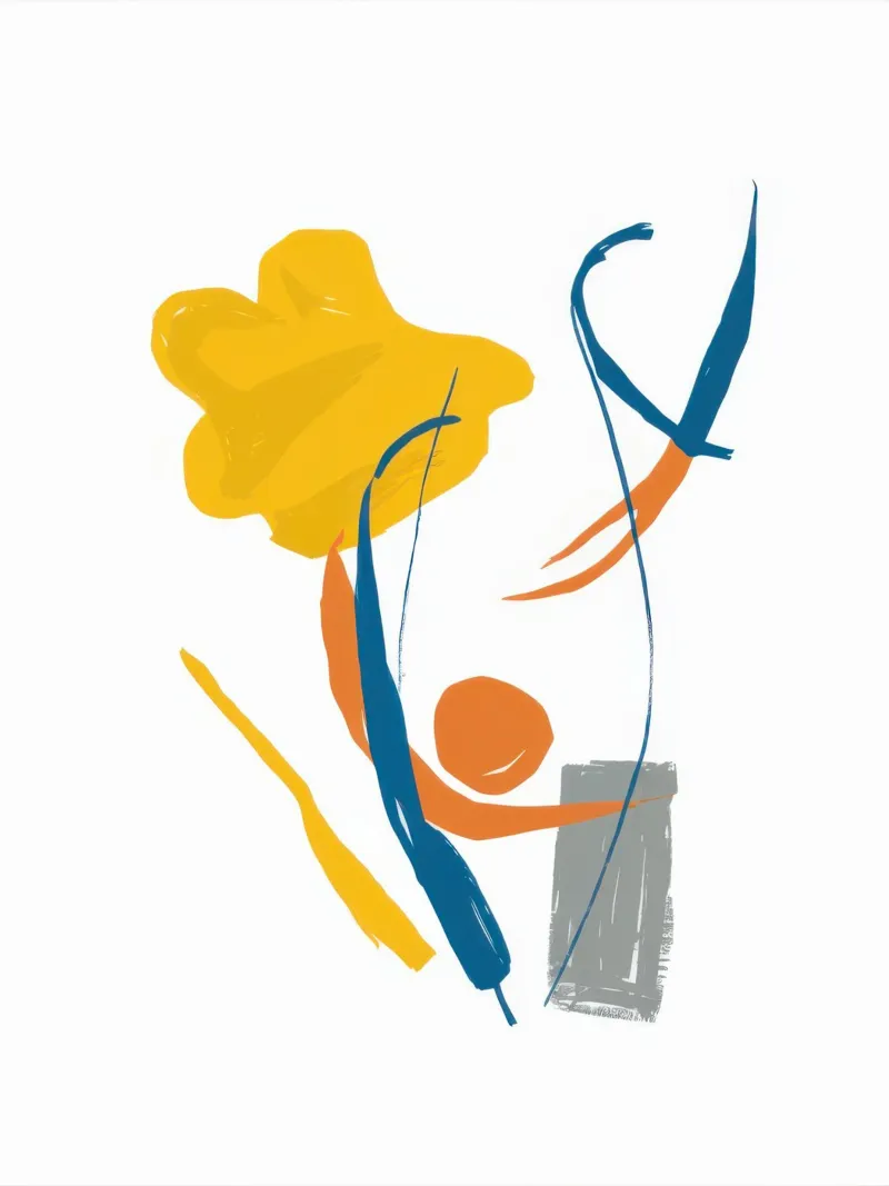 Golden Abstract Figure canvas with Floater frame by Snow Mist