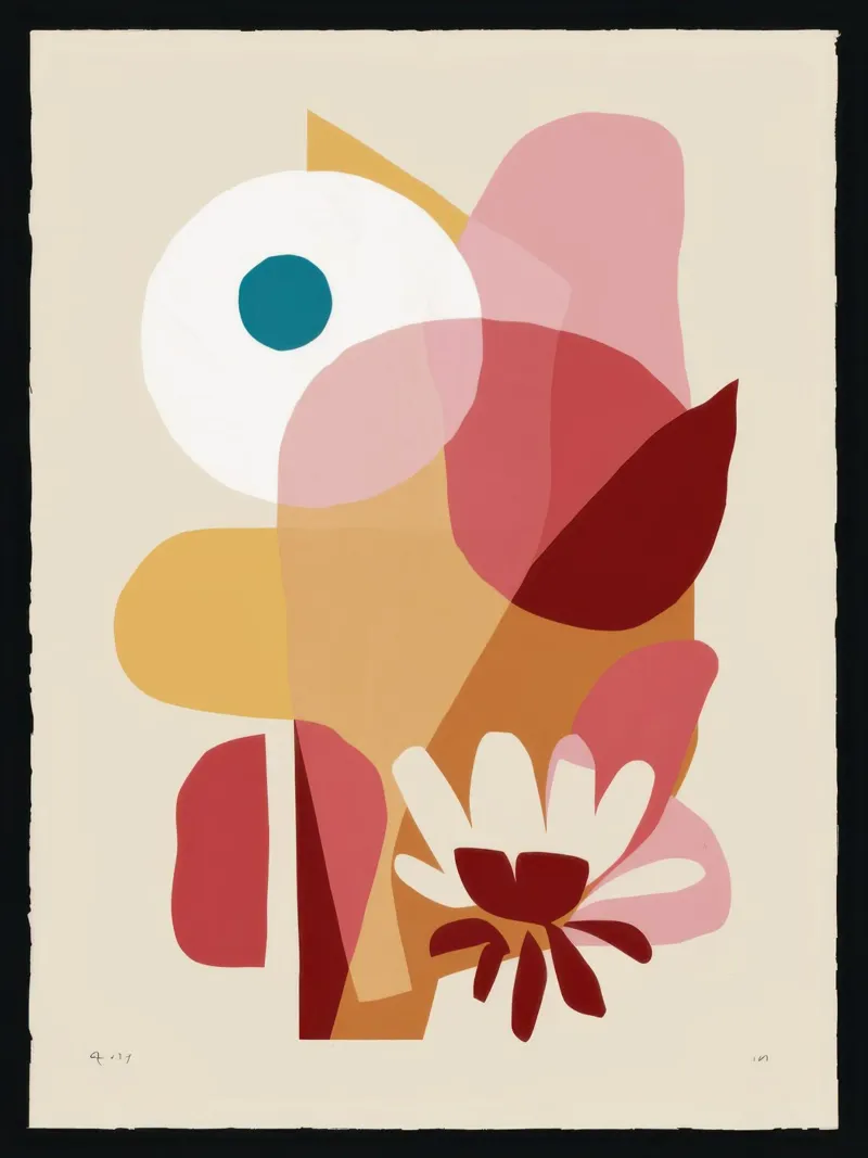 Overlapping Forms Composition poster with plastic frame by Snow Mist