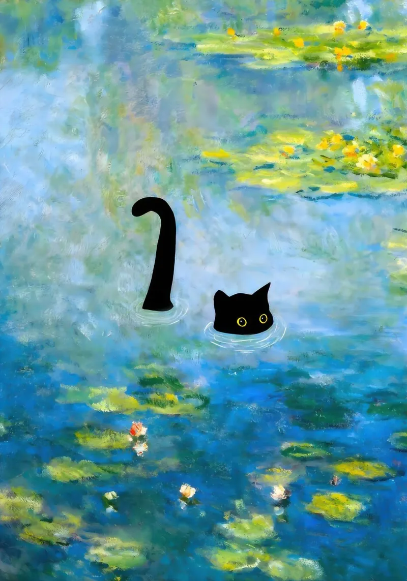 Claude Monet, Gatto tra le ninfee, 1906 poster da clay bobby