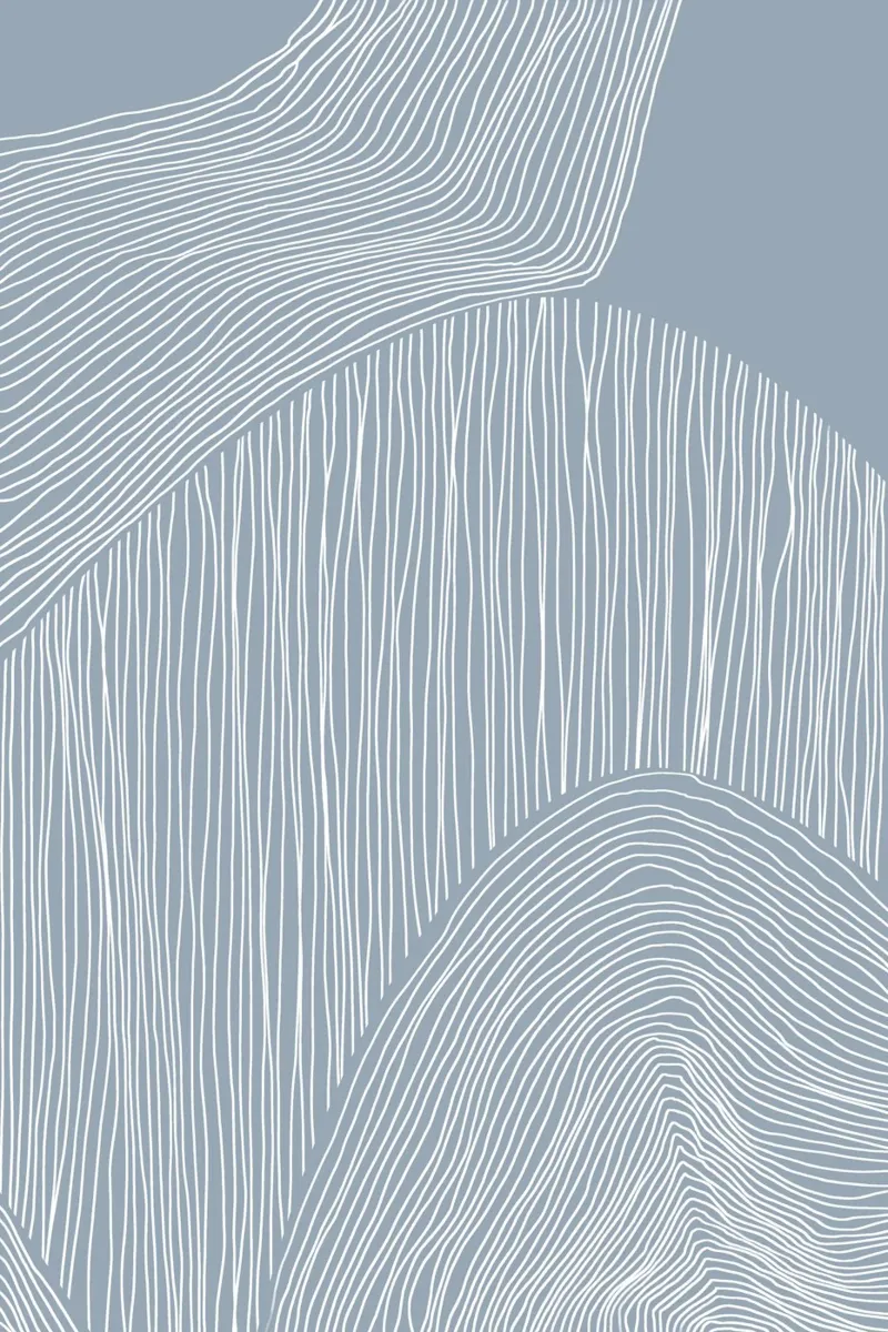 Arte astratta a linee ondulate tela con Cornice a cassetta da Melloi Art Print