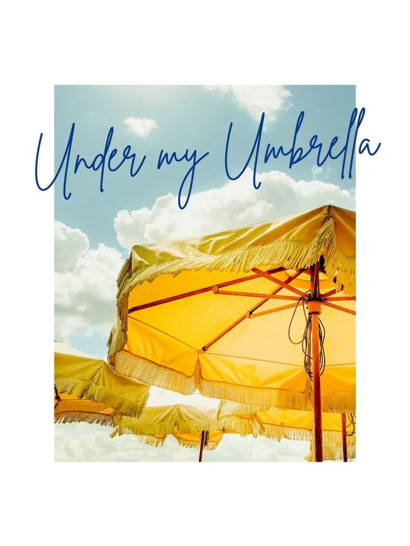 Under my umbrella poster con telaio in legno da Diesdas Ananas Design