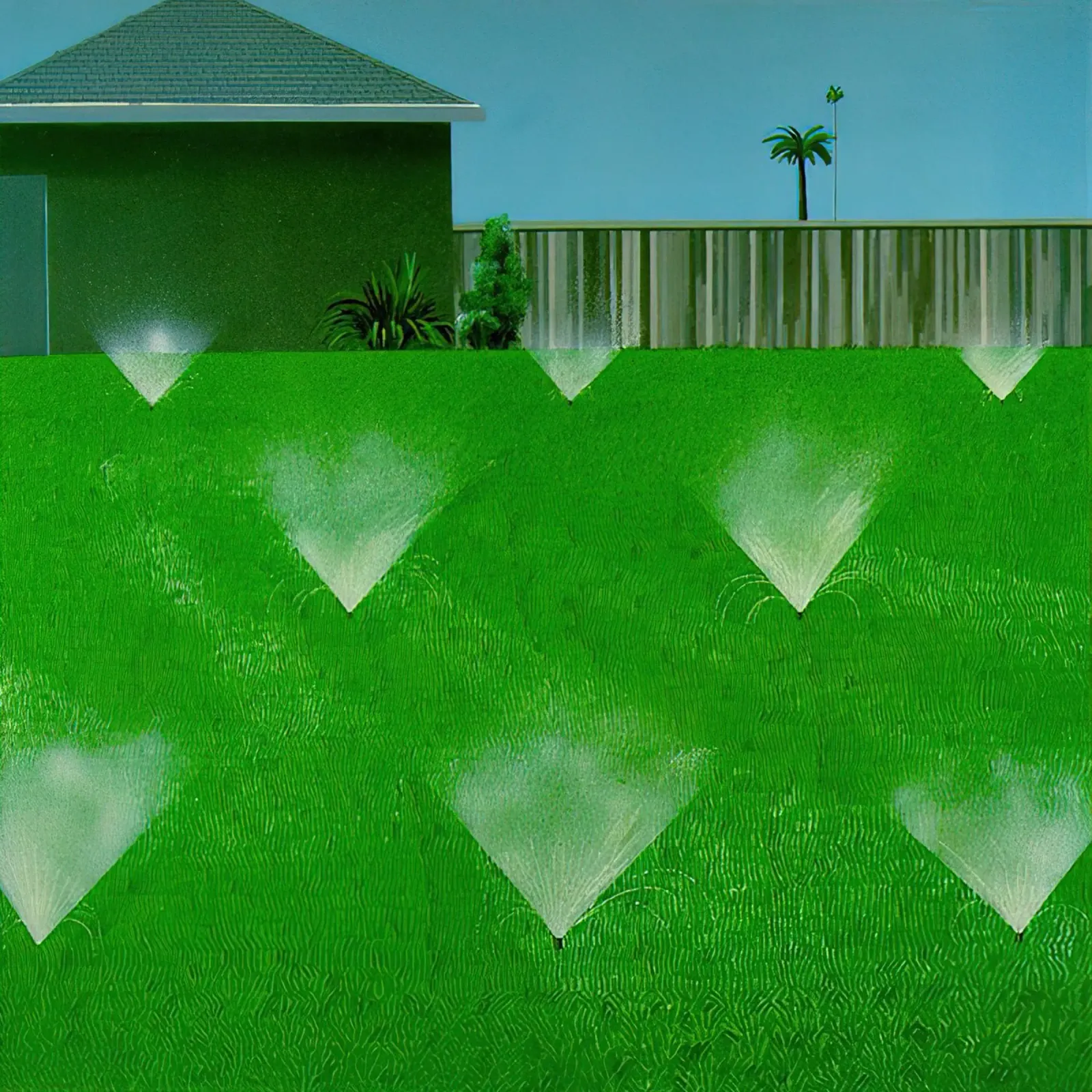 1967 Un prato viene cosparso David Hockney poster con telaio in plastica da mix mate