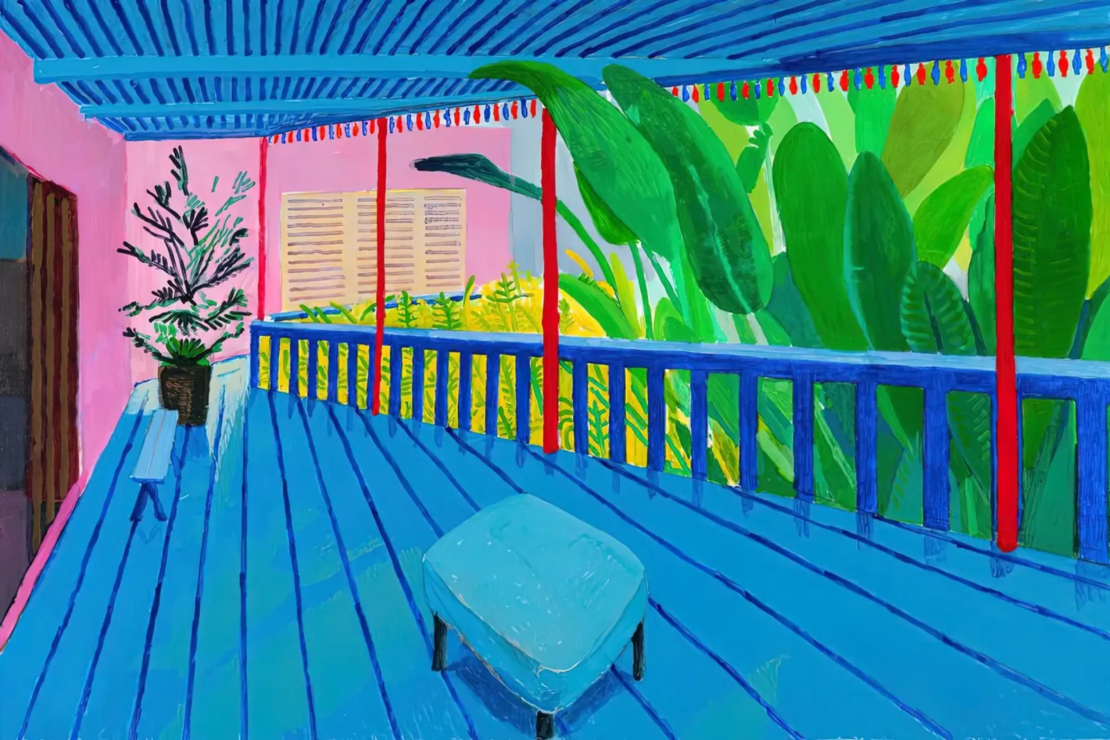 Visita del curatore david Hockney poster con telaio in legno da mix mate