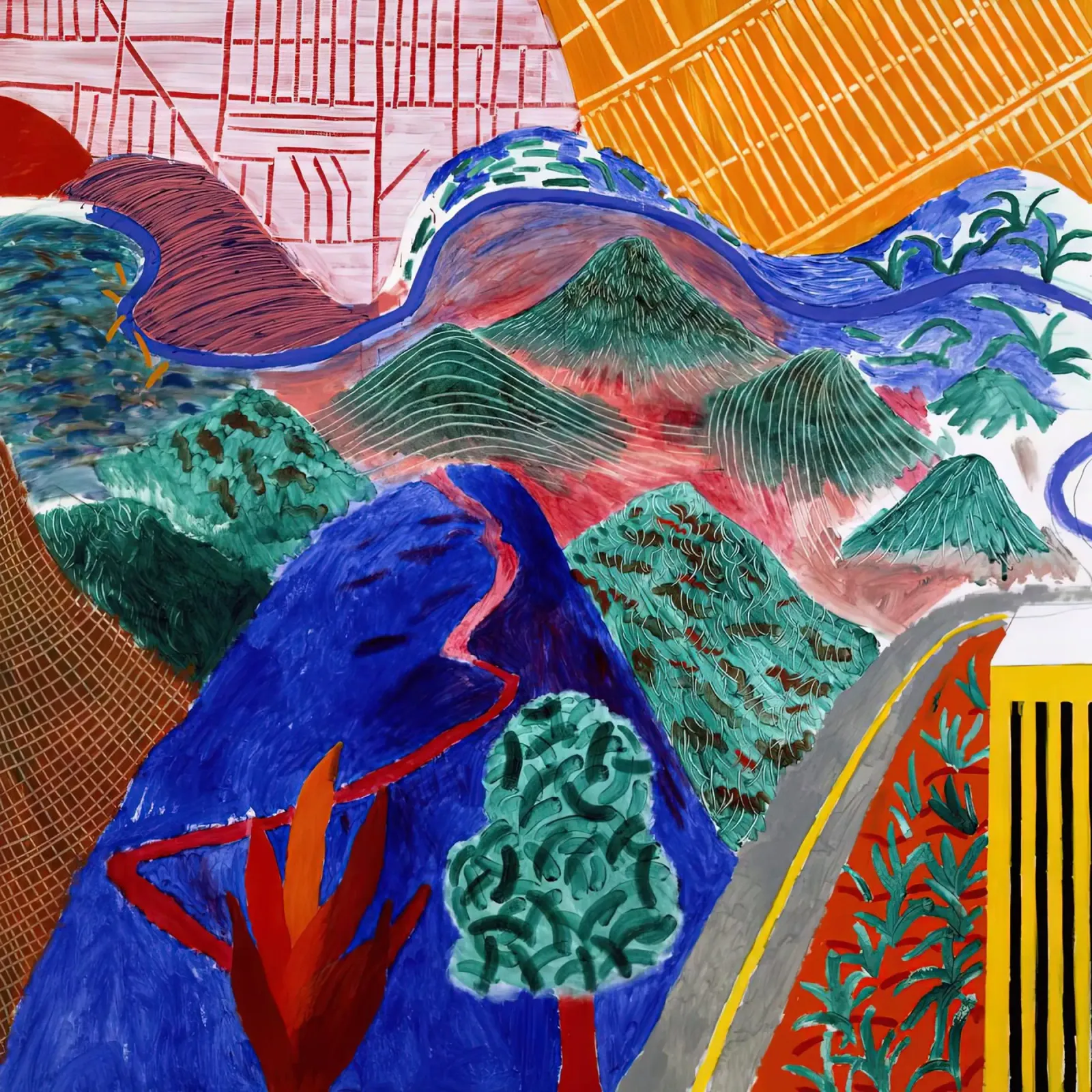 Nuovi approcci david Hockney poster con telaio in legno da mix mate