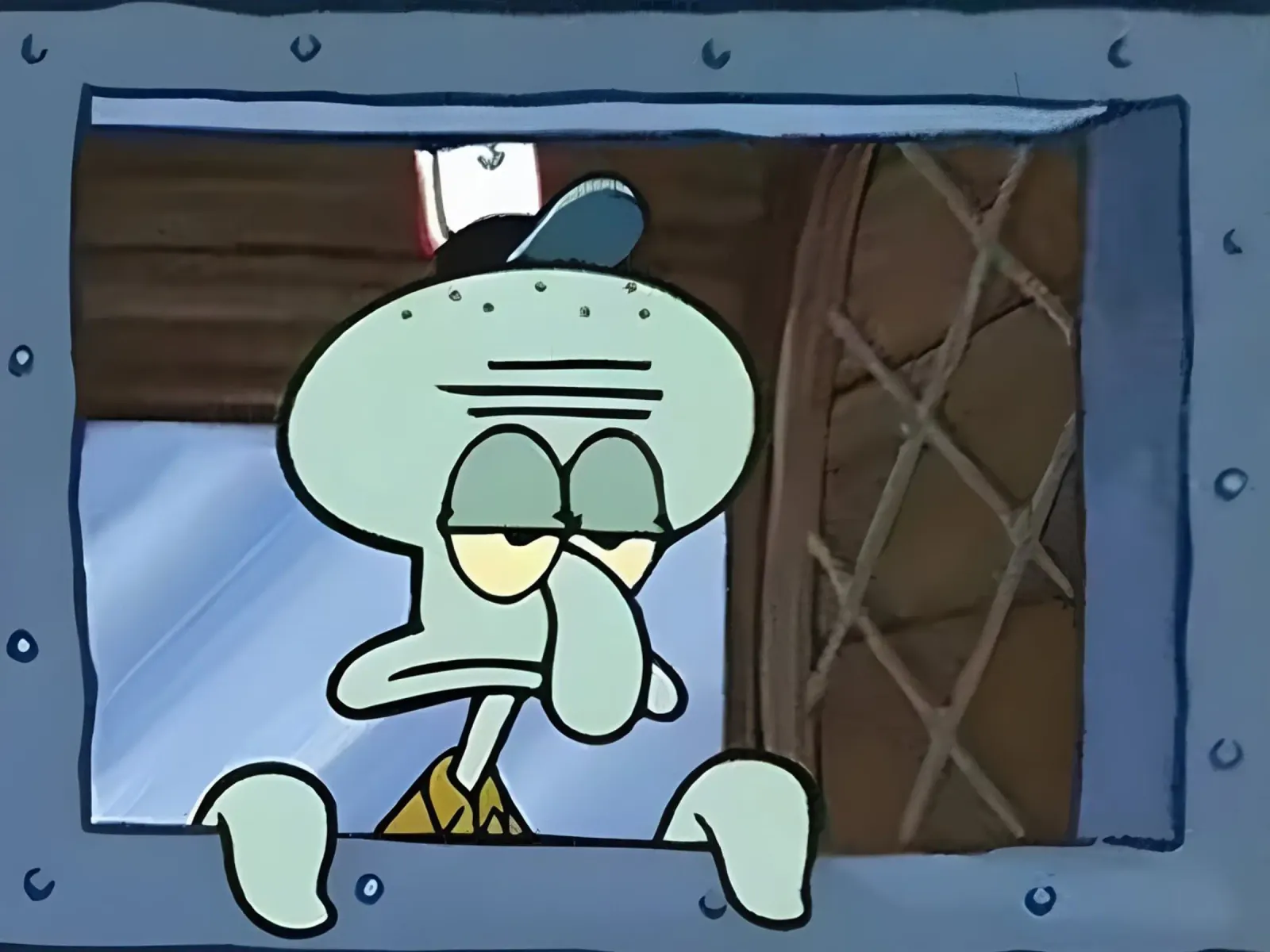Squidward tela con Cornice a cassetta da Low poly art