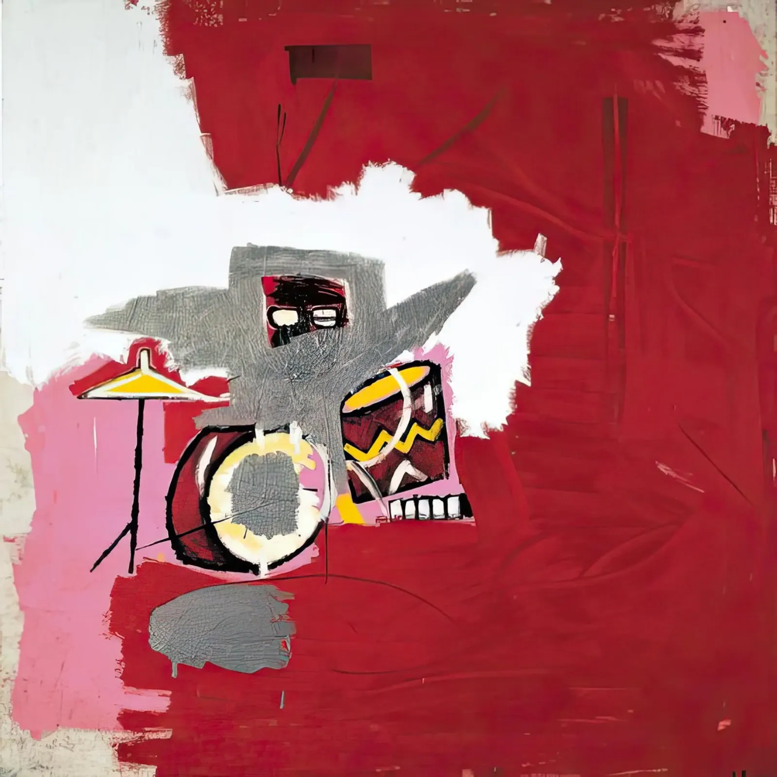 Mucche sopra Vitebsk basquiat poster con telaio in plastica da mix mate