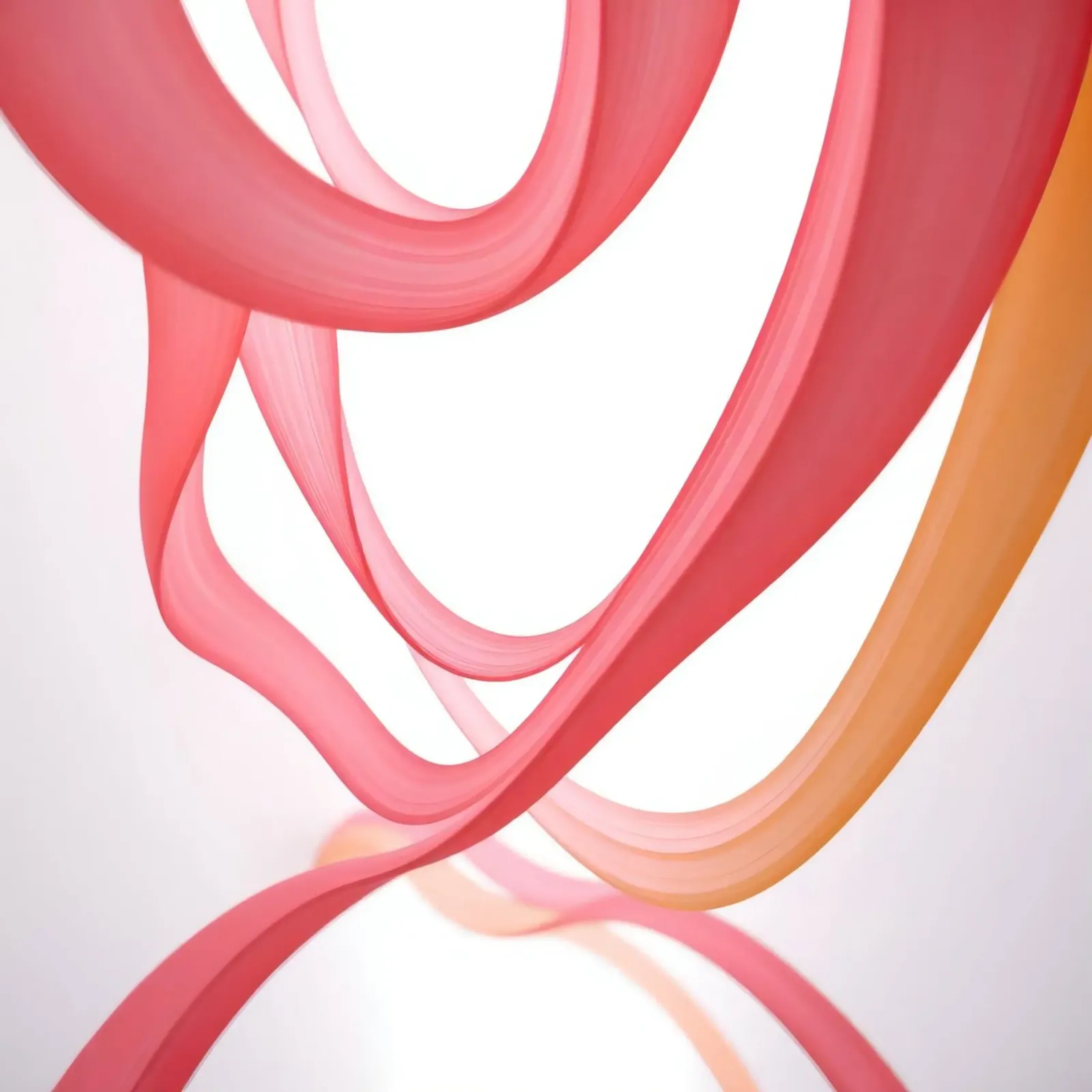 Nastri astratti rosa e arancio con riflessi poster da DesignDoodle