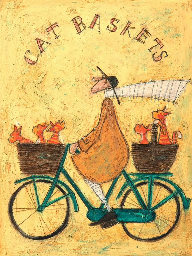 Sam Toft Cestini per gatti in tela poster con telaio in alluminio da mix mate