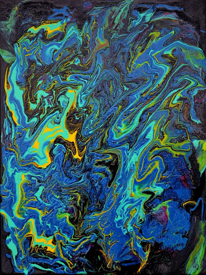 INTO THE DEEP poster con telaio in legno da Thierry Vobmann Abstract painting