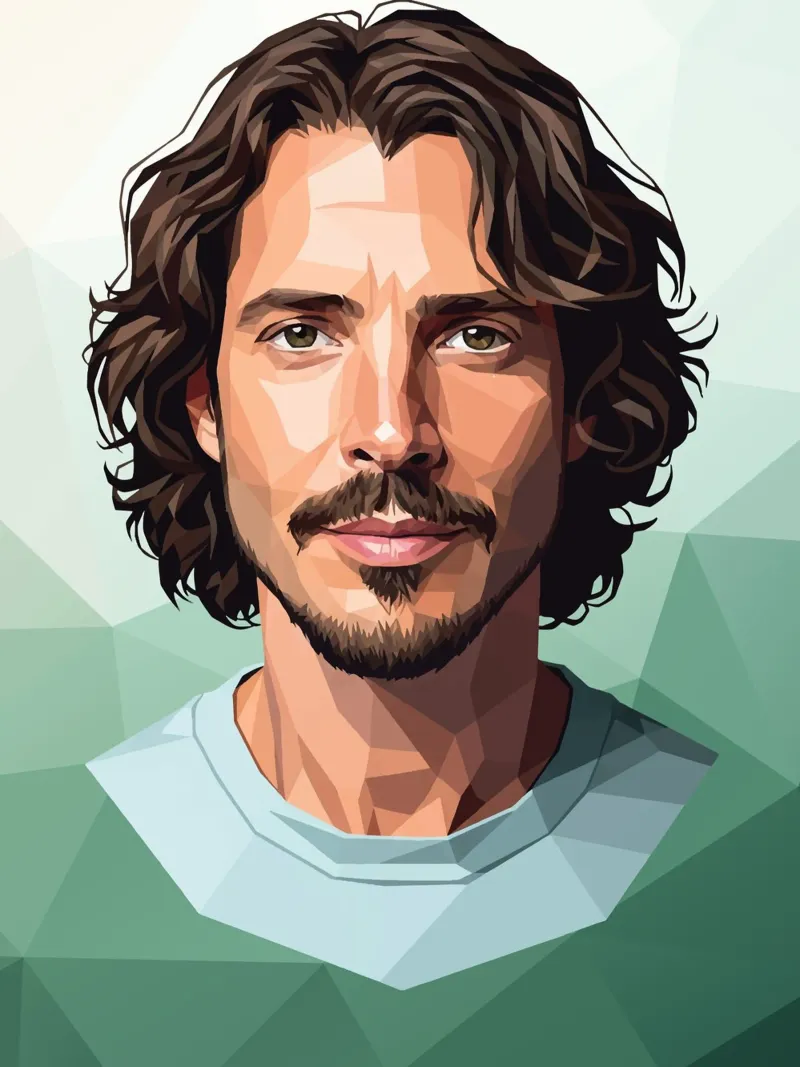 Chris Cornell Lowopoly poster con telaio in legno da Low Profile