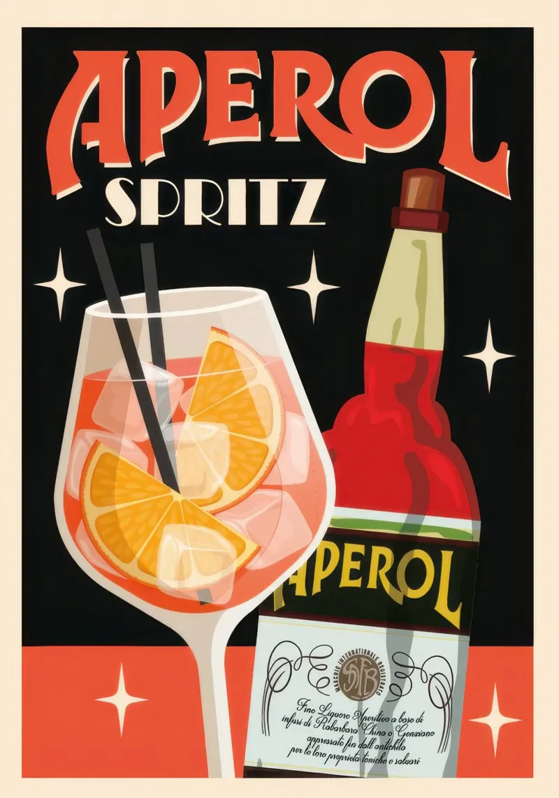 Aperol Spritz poster con telaio in plastica da Stacey Stubbs