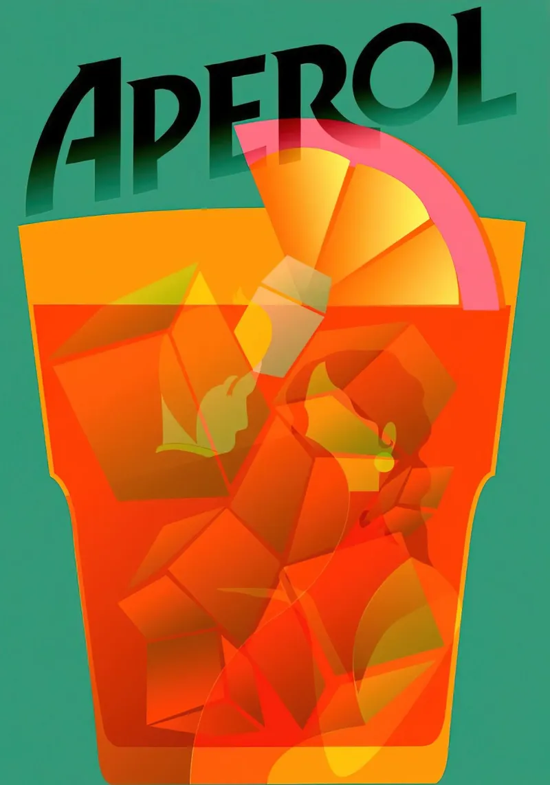 Aperol Spritz 2 poster con telaio in alluminio da Stacey Stubbs