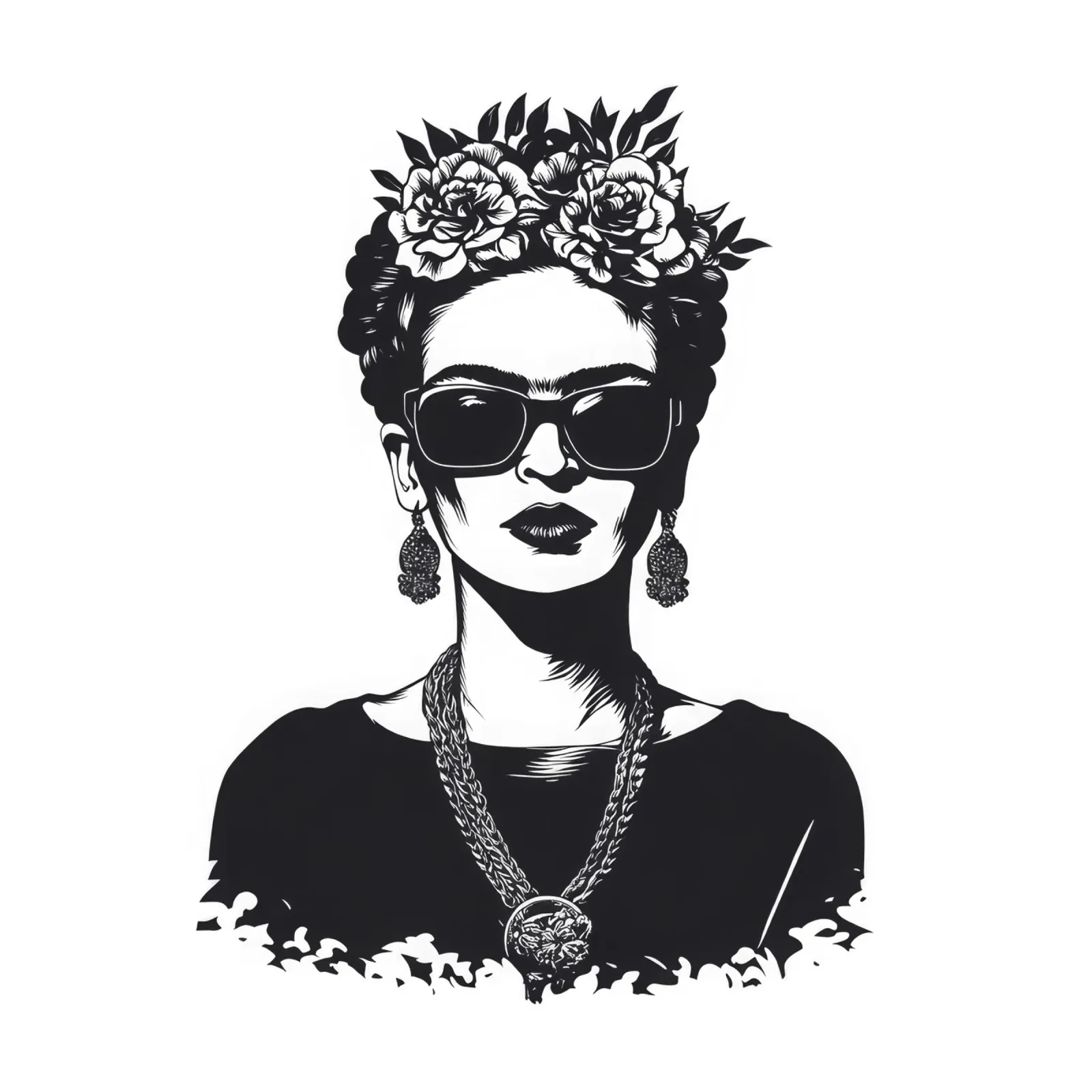Frida Kahlo - Lo specchio dell'anima tela con Cornice a cassetta da Fantasias Florales