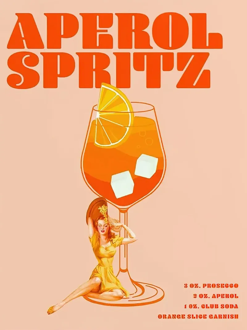 Il cocktail Aperol Spritz tela con Cornice a cassetta da Stacey Stubbs
