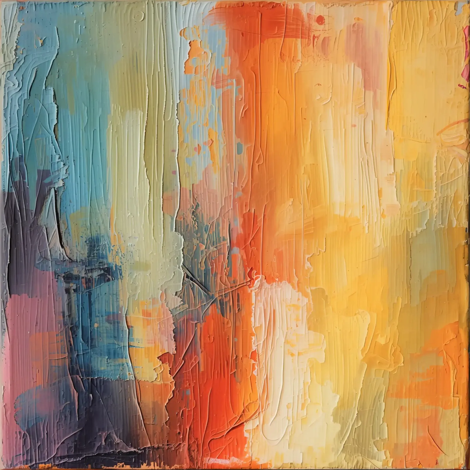 Pittura astratta con pennellate verticali a texture poster con telaio in alluminio da DesignDoodle