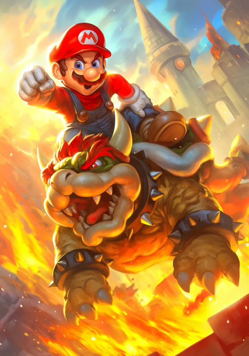 Gioco Super Mario Bros poster con telaio in plastica da Fleur de Lys