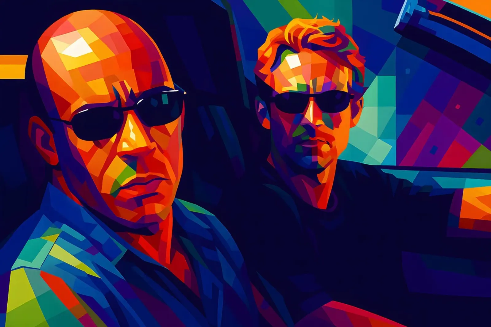 Fast and Furious  Vin Diesel and Paul Walker poster con telaio in alluminio da BONANZA