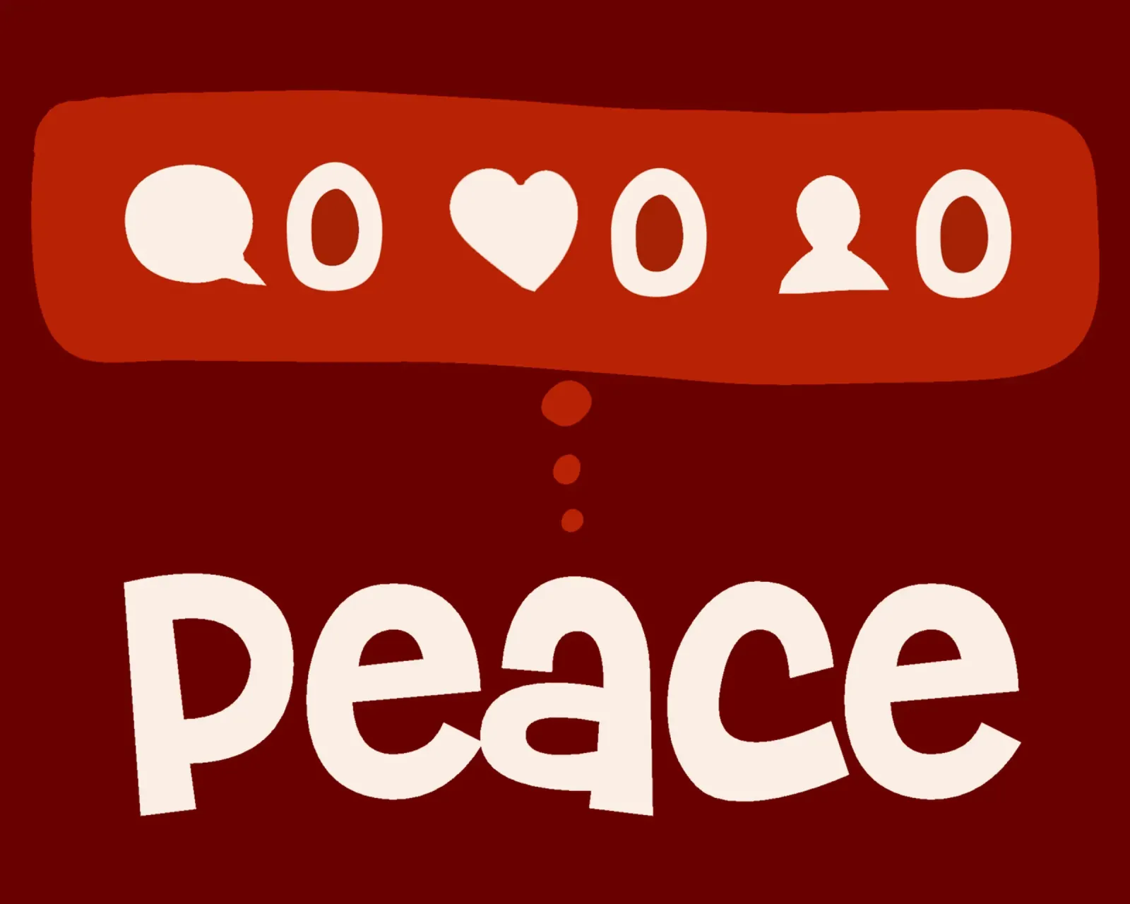 Peace beyond numbers Red poster con telaio in alluminio da TijanaArtStudio88