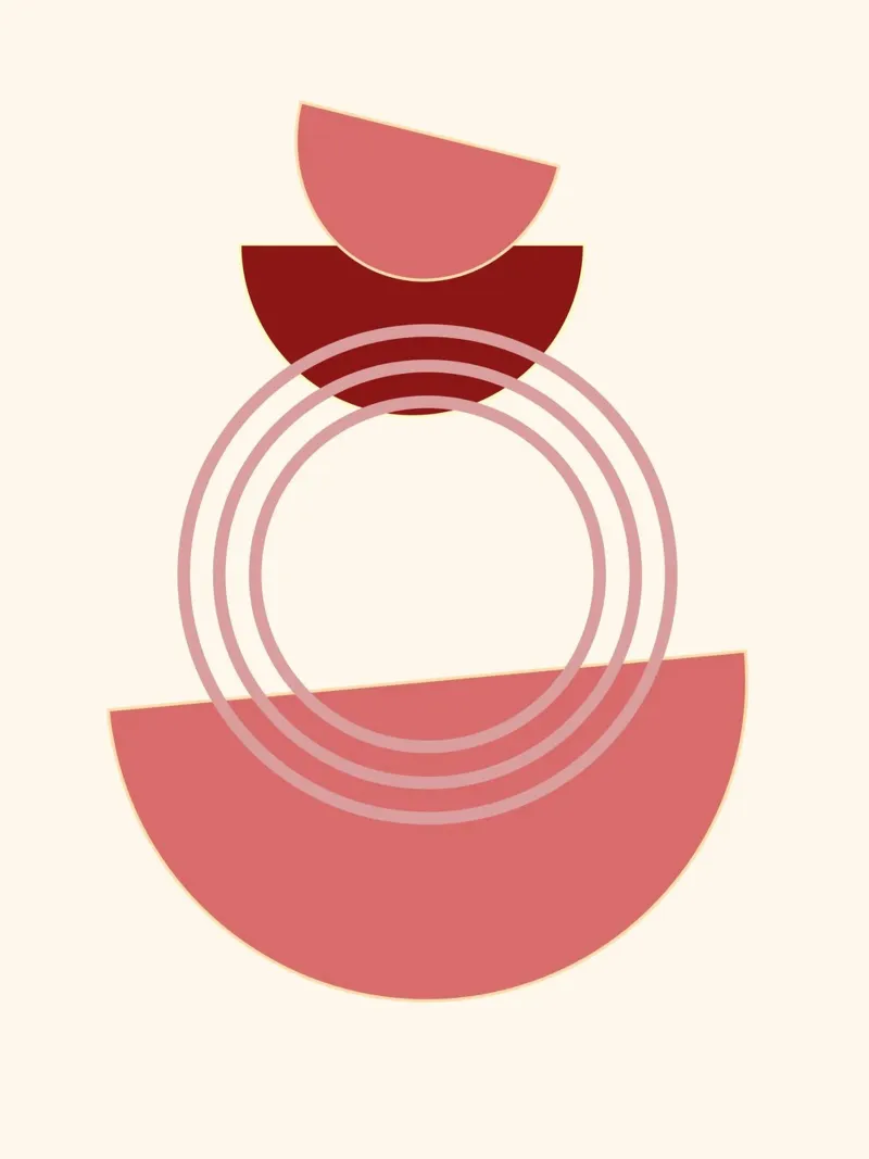 Geometrische Balance – Retro Shapes Art poster con telaio in plastica da Casa Calm