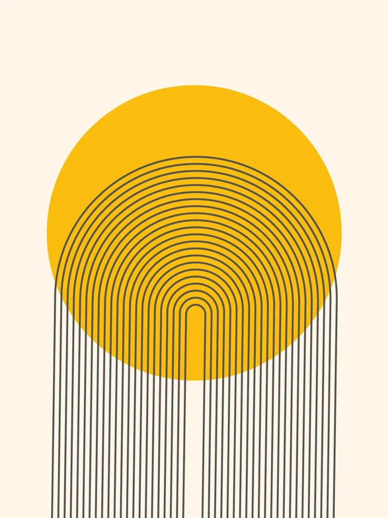 Sole moderno - Line art minimalista poster da Casa Calm