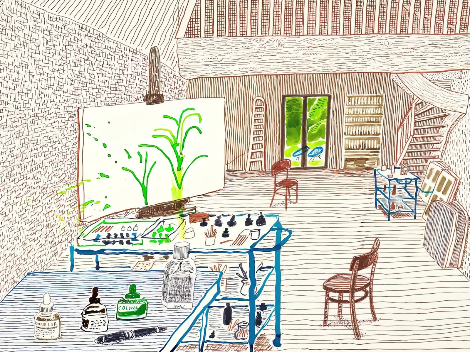 In studio" (2019) poster con telaio in plastica da Glen Stephens