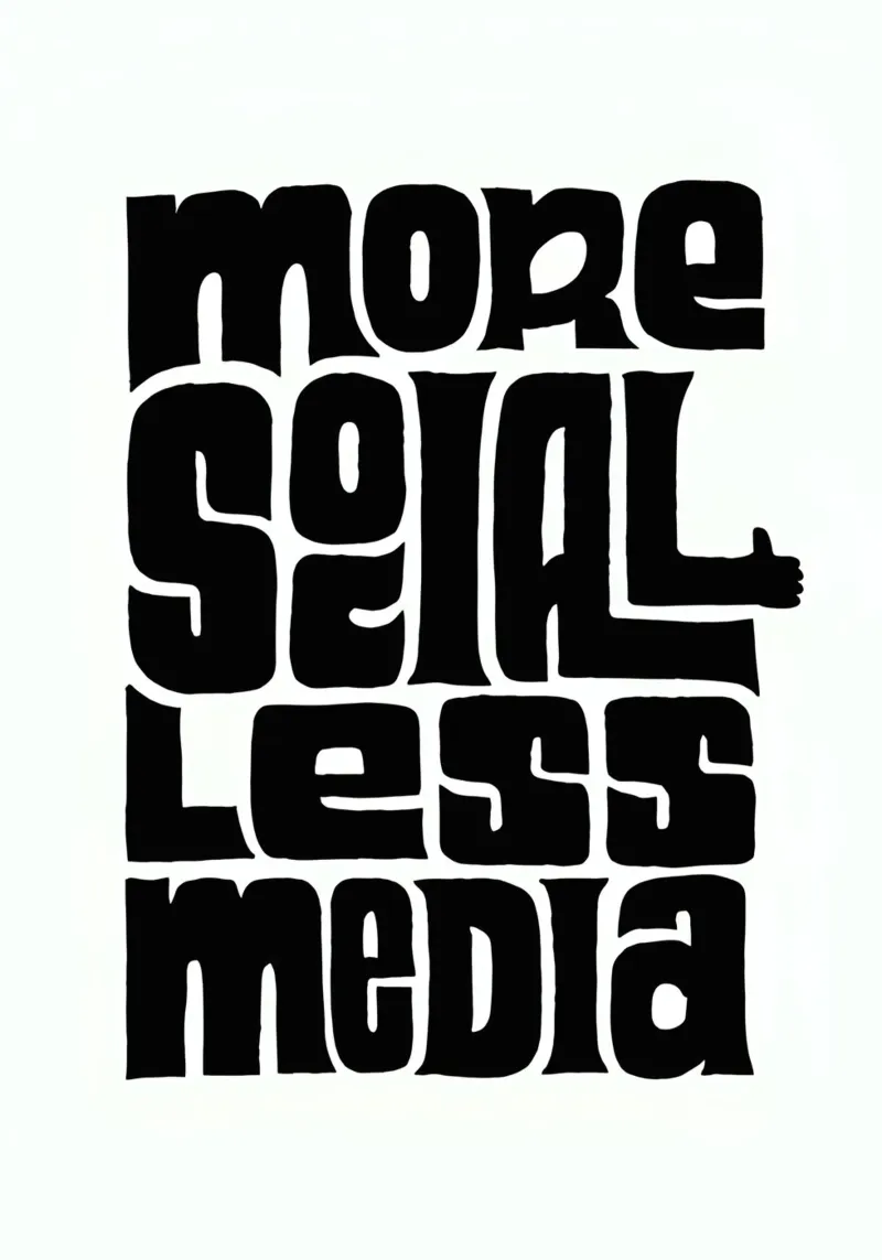 more social less media poster da Type & Tape