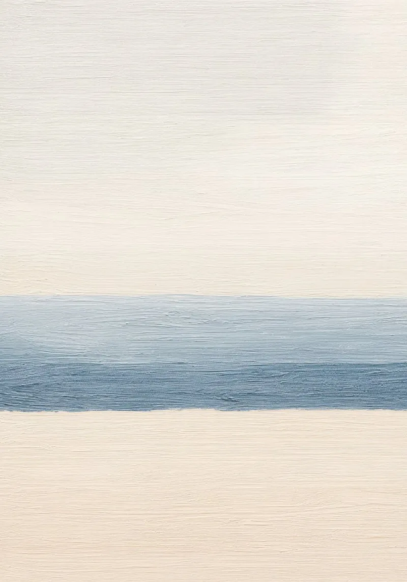 Immagine minimalista dell'oceano in beige e blu poster da Euphoria Theresa