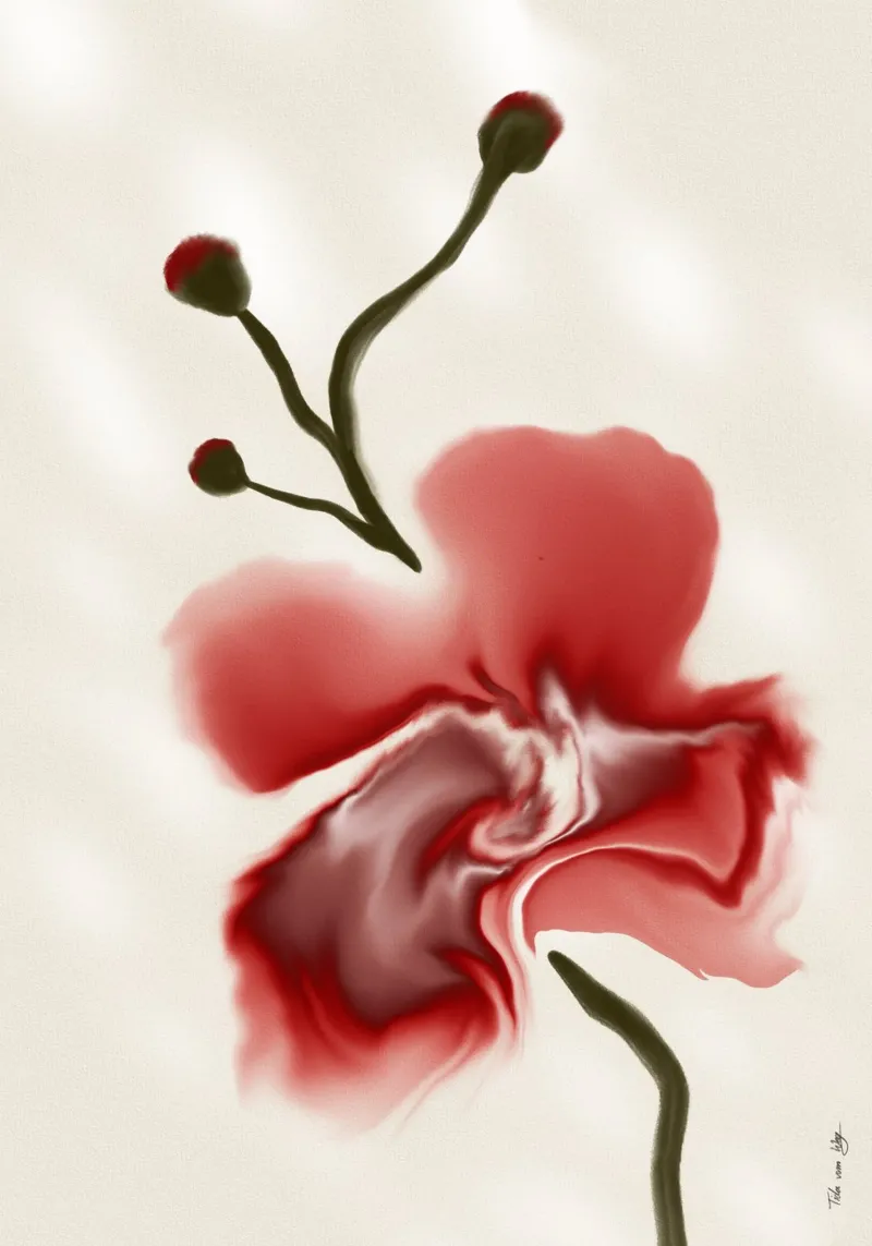 Red Orchid poster con telaio in alluminio da Tida vom Weg