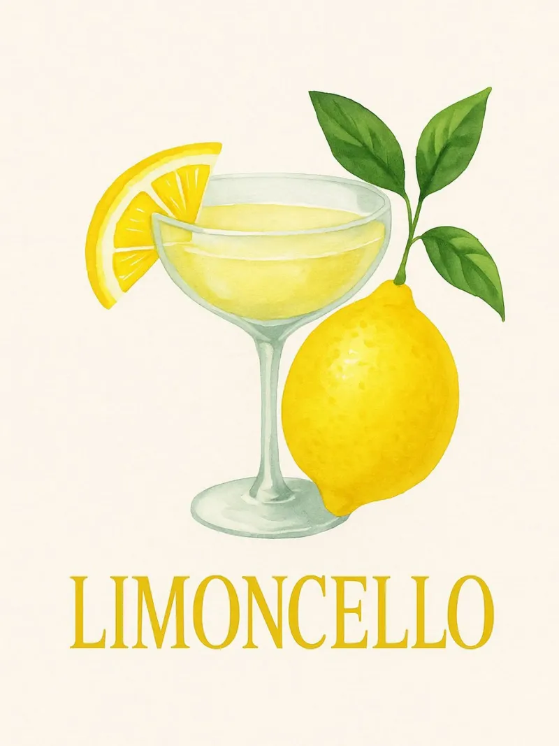 Limoncello Art - Motivo estivo a base di limoni poster con telaio in alluminio da Casa Calm