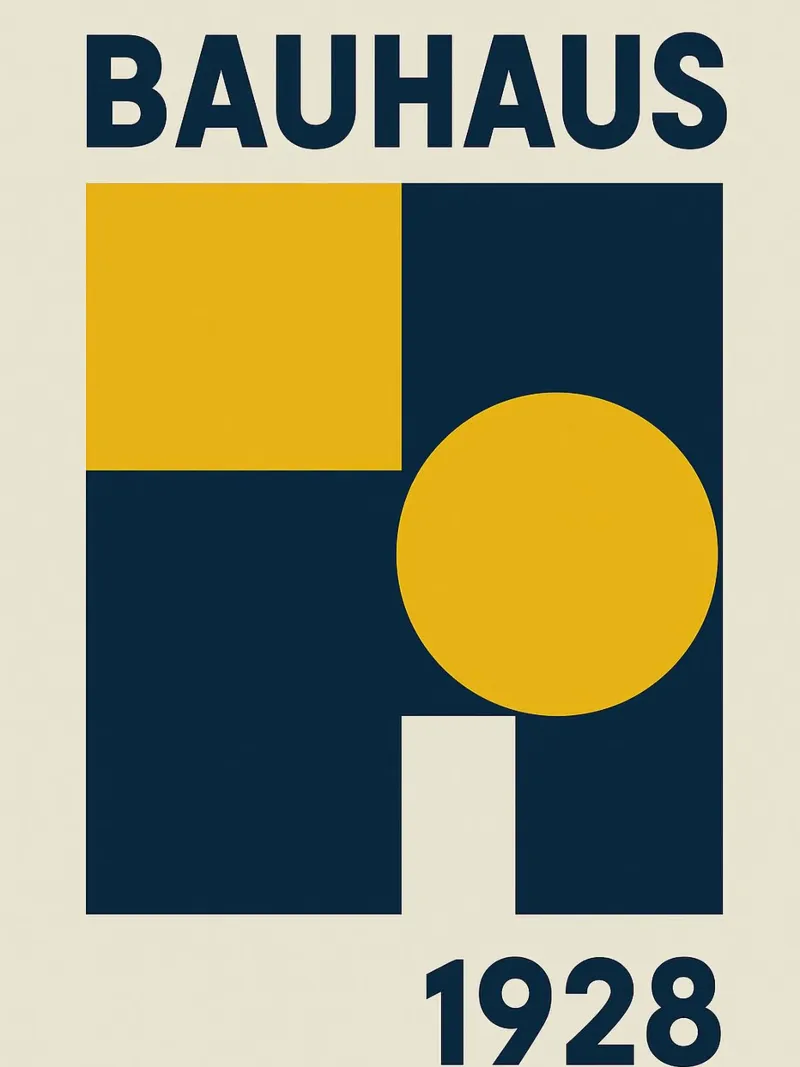 Bauhaus 1928 - Design geometrico retrò poster con telaio in plastica da Casa Calm